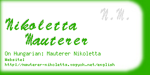 nikoletta mauterer business card